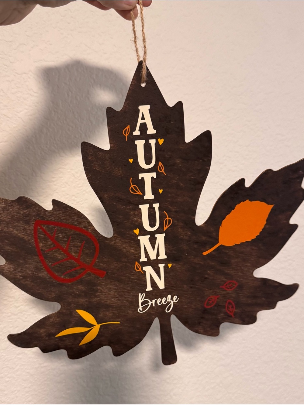 Autumn Breeze Leaf Wall Décor – Brown with Orange & Red Accents